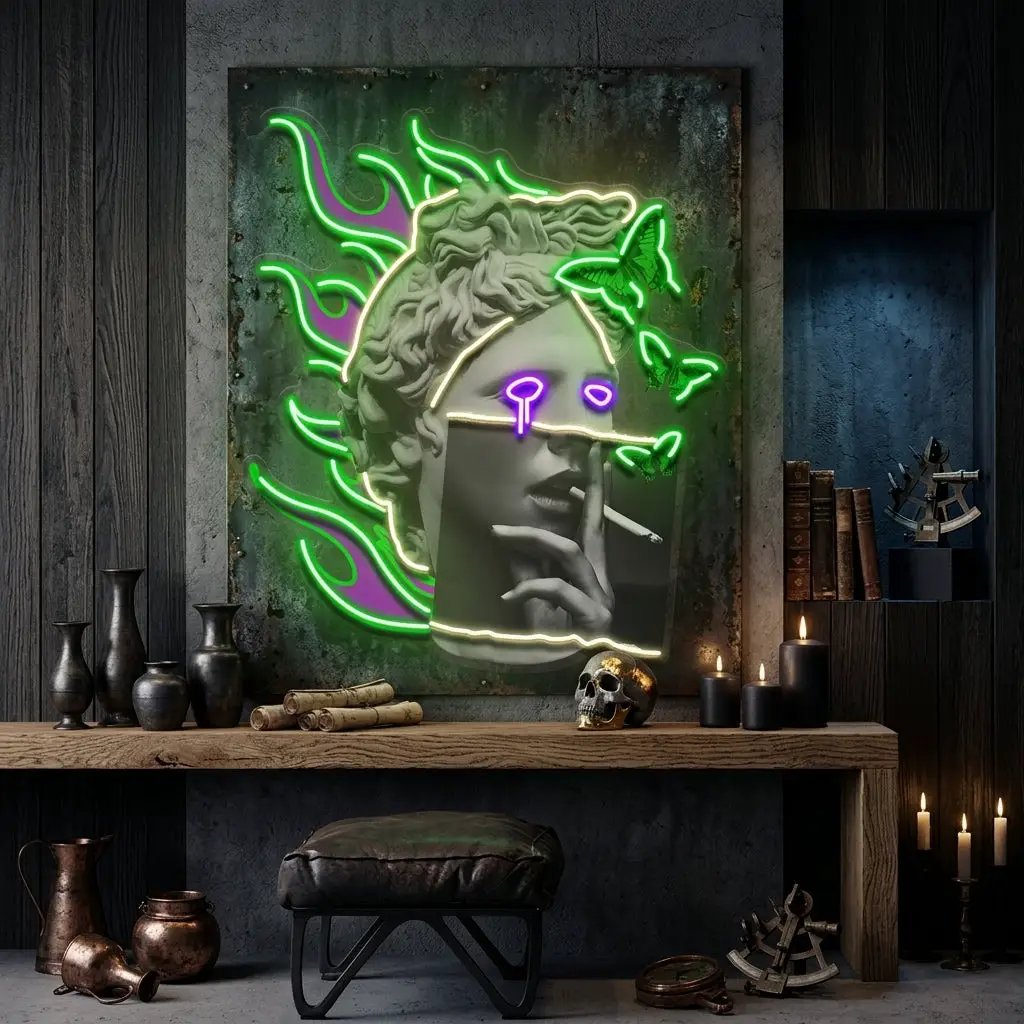 Smoking Art In Collapse Art LED Neon Sign Light Pop Art