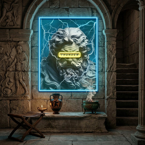 Ancient Thunder God Collapse Art LED Neon Sign Light Pop Art