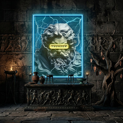 Ancient Thunder God Collapse Art LED Neon Sign Light Pop Art