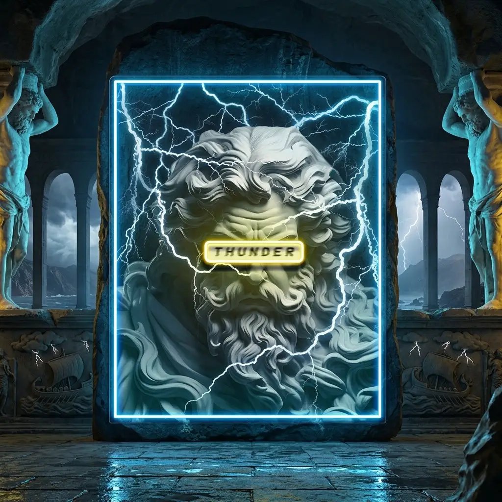 Ancient Thunder God Collapse Art LED Neon Sign Light Pop Art