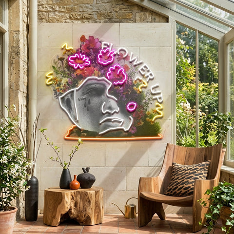 Flowers Bloom Up Collapse Art LED Neon Sign Light Pop Art