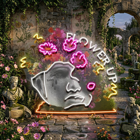Flowers Bloom Up Collapse Art LED Neon Sign Light Pop Art