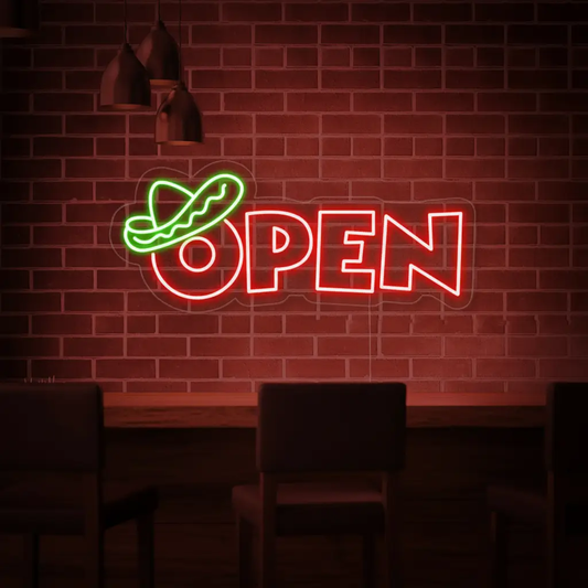 Mexican Food Shop Open Led Neon Sign