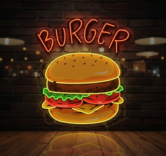 Burger Led Neon Sign Shop Decor Led Neon Sign