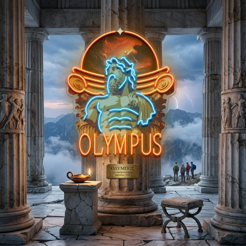 Olympus God Collapse Art LED Neon Sign Light Pop Art