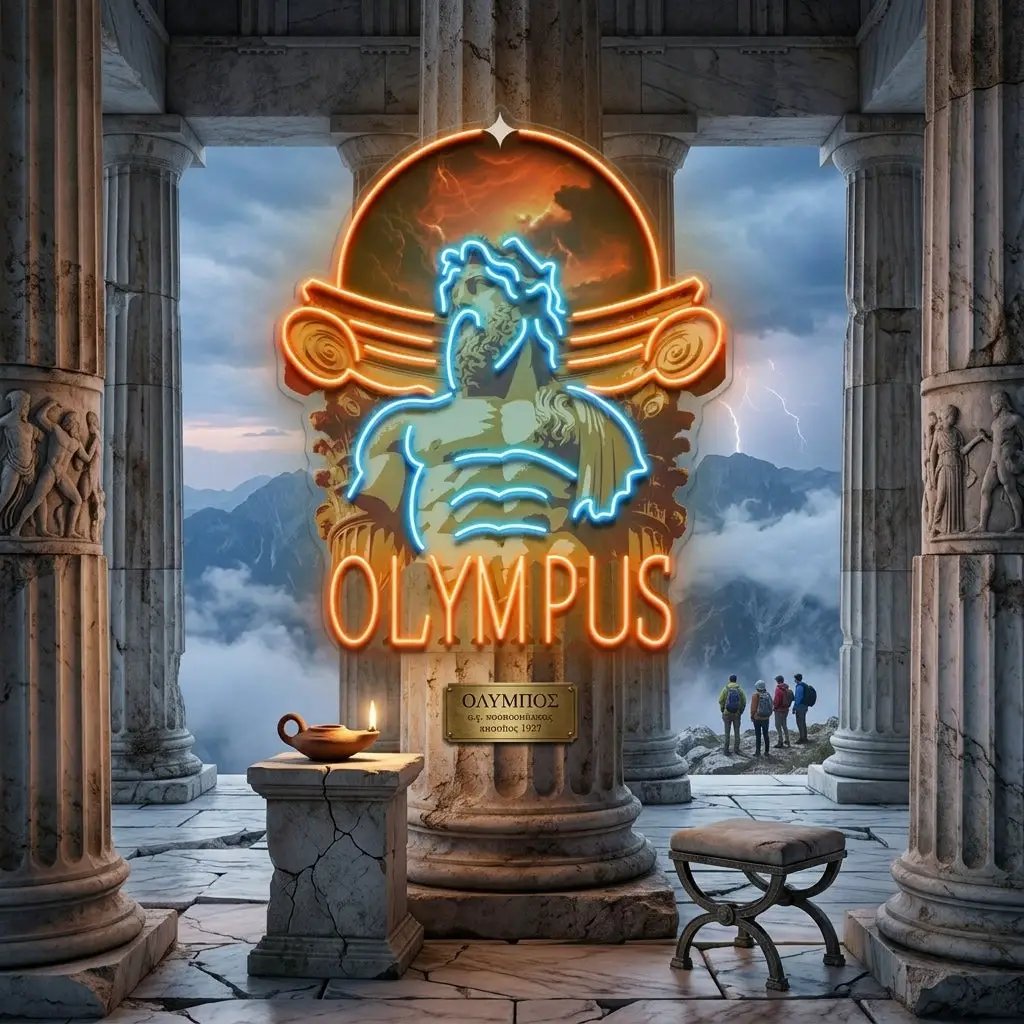 Olympus God Collapse Art LED Neon Sign Light Pop Art