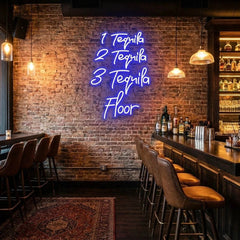 1 Tequila, 2 Tequila, 3 Tequila Floor Led Neon Sign Light