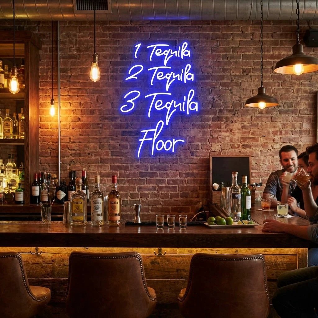 1 Tequila, 2 Tequila, 3 Tequila Floor Led Neon Sign Light