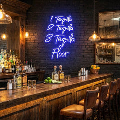 1 Tequila, 2 Tequila, 3 Tequila Floor Led Neon Sign Light