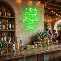 1 Tequila, 2 Tequila, 3 Tequila Floor Led Neon Sign Light