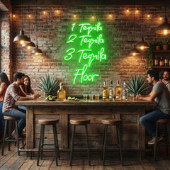 1 Tequila, 2 Tequila, 3 Tequila Floor Led Neon Sign Light