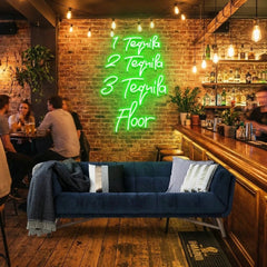 1 Tequila, 2 Tequila, 3 Tequila Floor Led Neon Sign Light