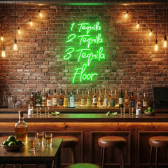 1 Tequila, 2 Tequila, 3 Tequila Floor Led Neon Sign Light
