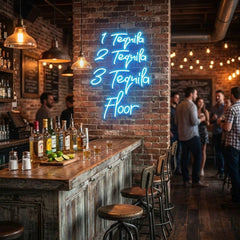 1 Tequila, 2 Tequila, 3 Tequila Floor Led Neon Sign Light