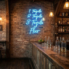 1 Tequila, 2 Tequila, 3 Tequila Floor Led Neon Sign Light
