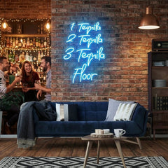 1 Tequila, 2 Tequila, 3 Tequila Floor Led Neon Sign Light