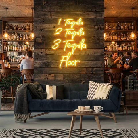 1 Tequila, 2 Tequila, 3 Tequila Floor Led Neon Sign Light