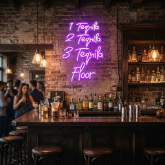 1 Tequila, 2 Tequila, 3 Tequila Floor Led Neon Sign Light
