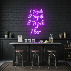 1 Tequila, 2 Tequila, 3 Tequila Floor Led Neon Sign Light