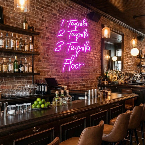 1 Tequila, 2 Tequila, 3 Tequila Floor Led Neon Sign Light