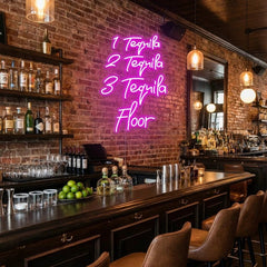 1 Tequila, 2 Tequila, 3 Tequila Floor Led Neon Sign Light