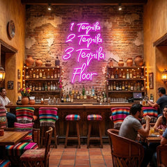 1 Tequila, 2 Tequila, 3 Tequila Floor Led Neon Sign Light