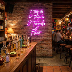 1 Tequila, 2 Tequila, 3 Tequila Floor Led Neon Sign Light