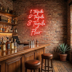 1 Tequila, 2 Tequila, 3 Tequila Floor Led Neon Sign Light