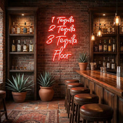 1 Tequila, 2 Tequila, 3 Tequila Floor Led Neon Sign Light