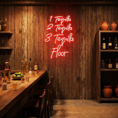 1 Tequila, 2 Tequila, 3 Tequila Floor Led Neon Sign Light
