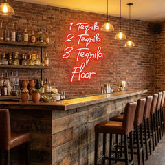 1 Tequila, 2 Tequila, 3 Tequila Floor Led Neon Sign Light