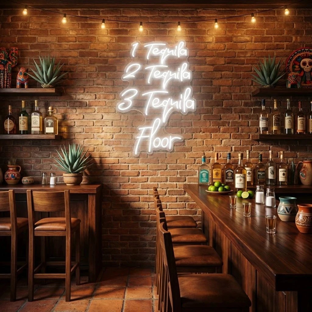 1 Tequila, 2 Tequila, 3 Tequila Floor Led Neon Sign Light