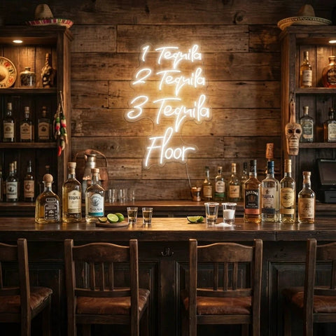 1 Tequila, 2 Tequila, 3 Tequila Floor Led Neon Sign Light