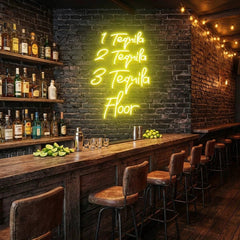 1 Tequila, 2 Tequila, 3 Tequila Floor Led Neon Sign Light