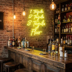 1 Tequila, 2 Tequila, 3 Tequila Floor Led Neon Sign Light