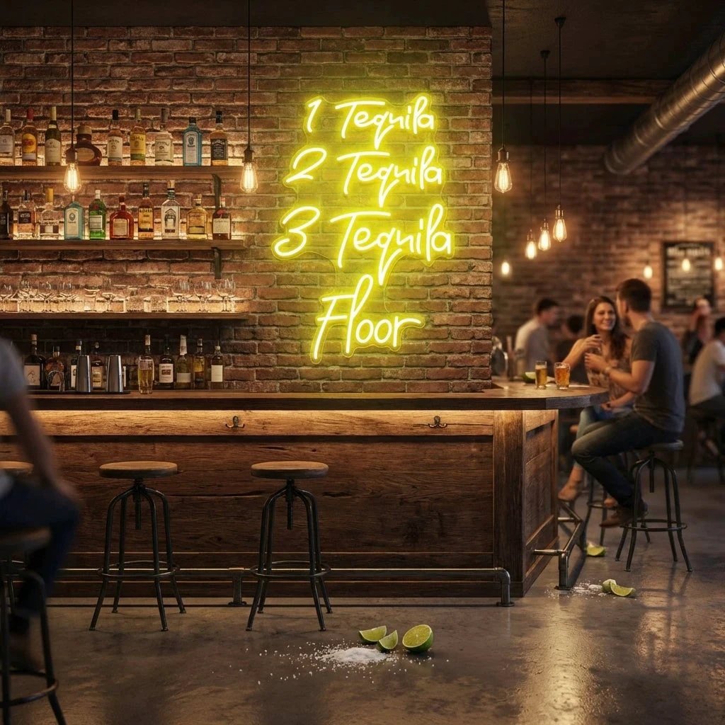 1 Tequila, 2 Tequila, 3 Tequila Floor Led Neon Sign Light