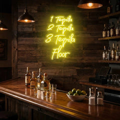 1 Tequila, 2 Tequila, 3 Tequila Floor Led Neon Sign Light