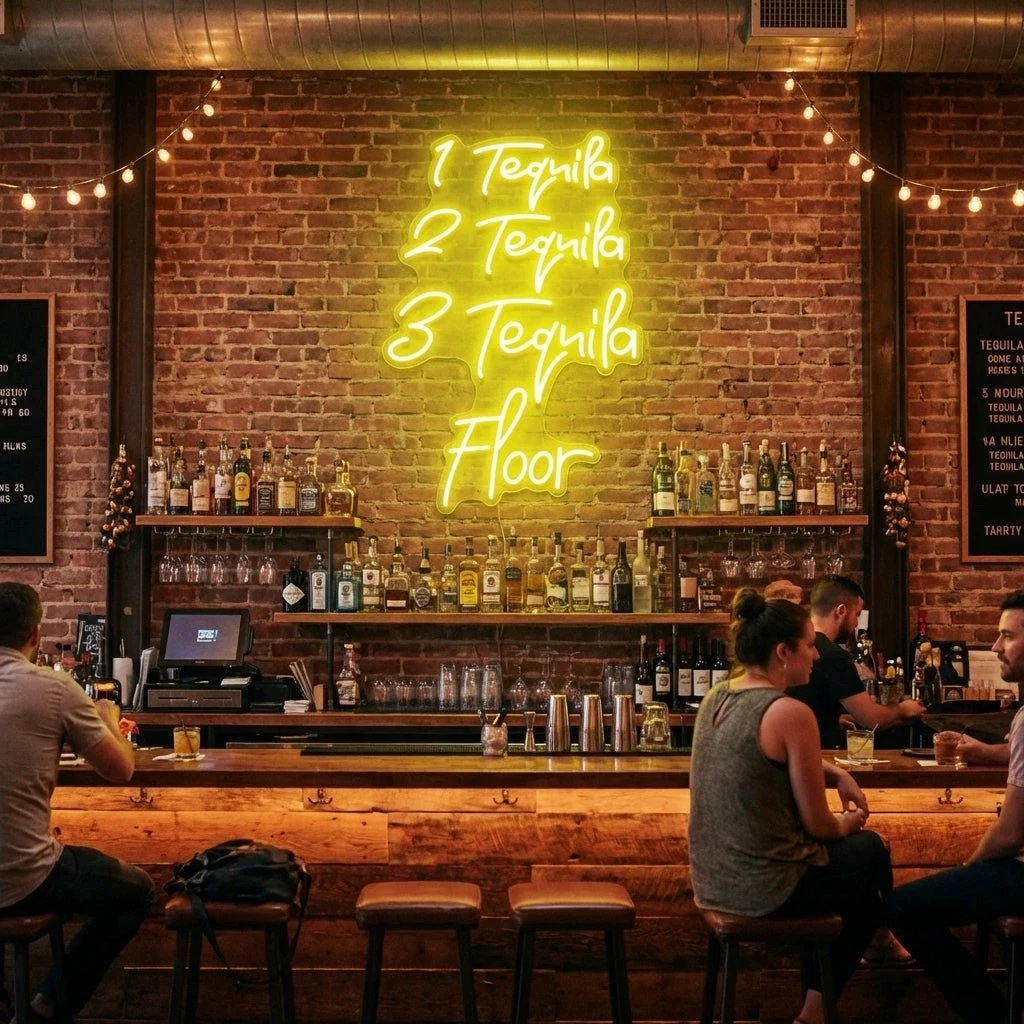 1 Tequila, 2 Tequila, 3 Tequila Floor Led Neon Sign Light