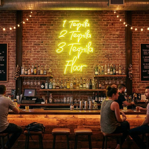 1 Tequila, 2 Tequila, 3 Tequila Floor Led Neon Sign Light