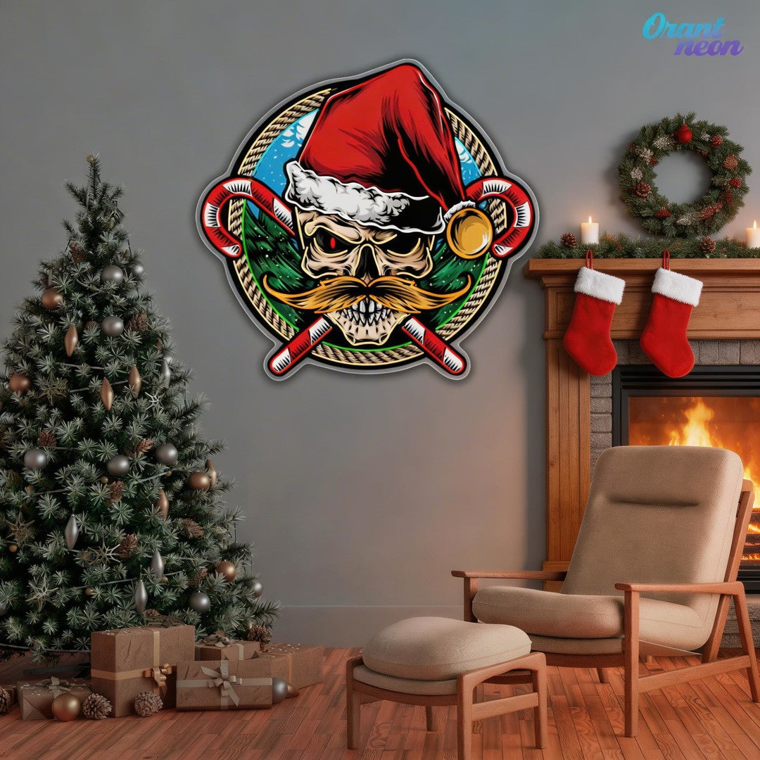 Frosty & Fearless: The Cool Santa Neon Sign Light Artwork
