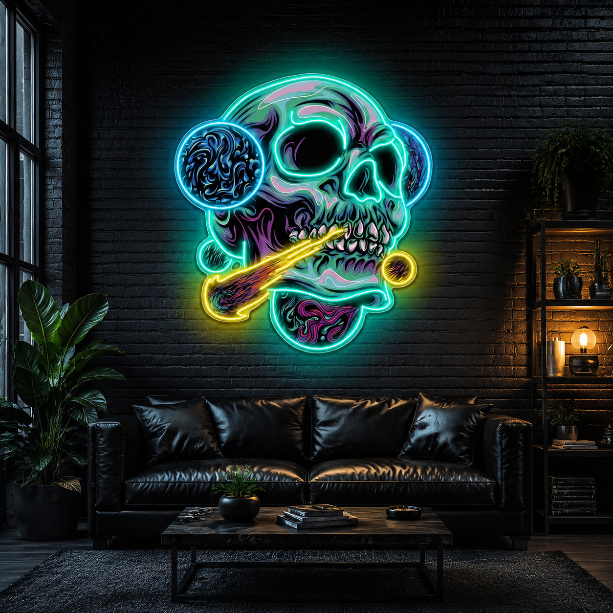 Galactic Skull Neon Sign Light Artwork