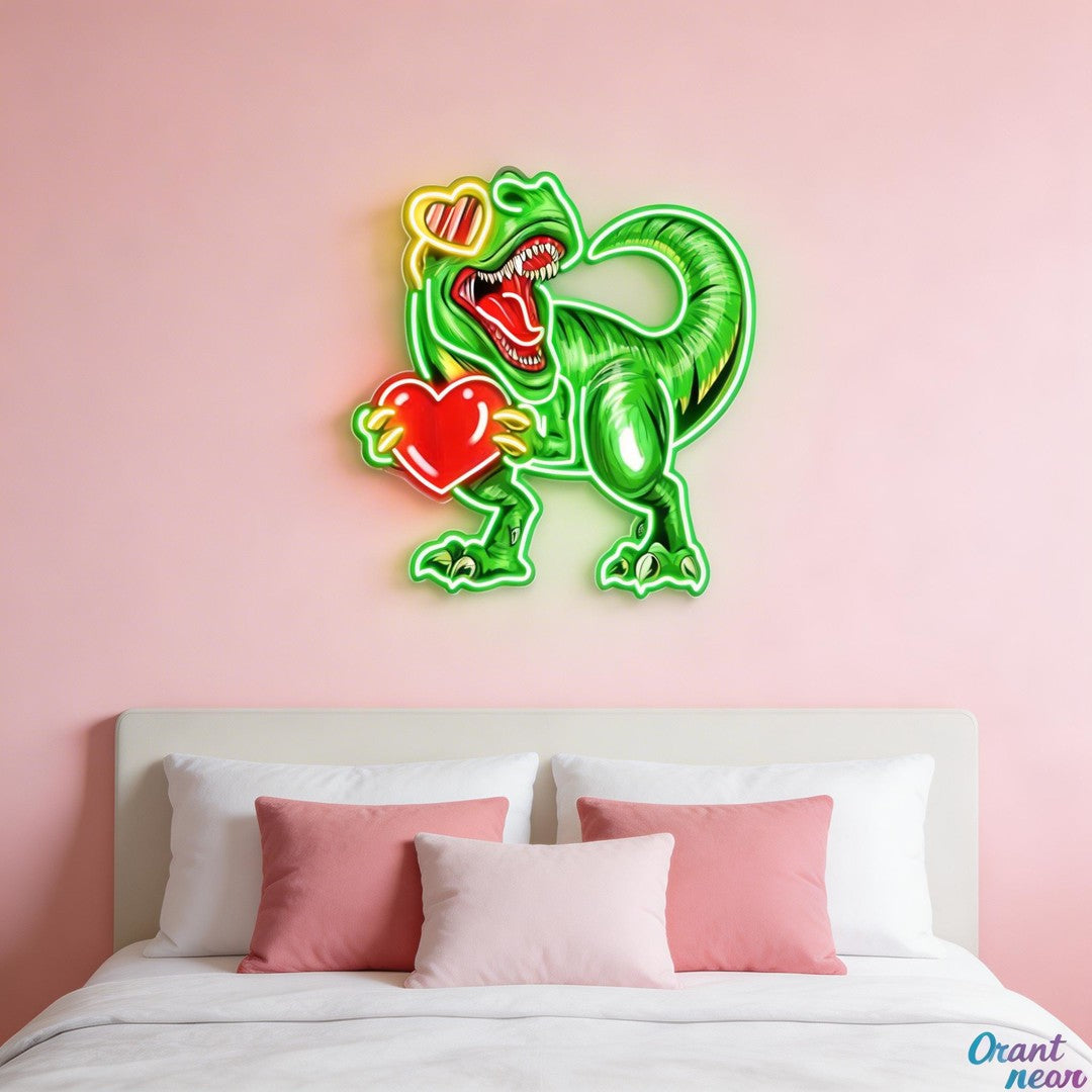 You Stole My Heart, Dino-Style Best Gift For Valentine Neon Sight Light Artwork