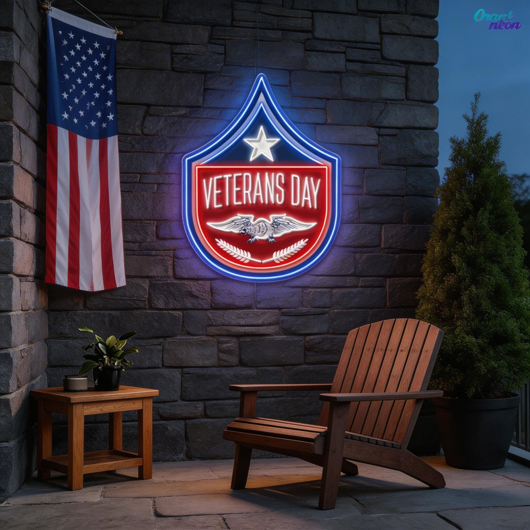 Gratitude in Neon: Veterans Day Neon Sign Light Artwork