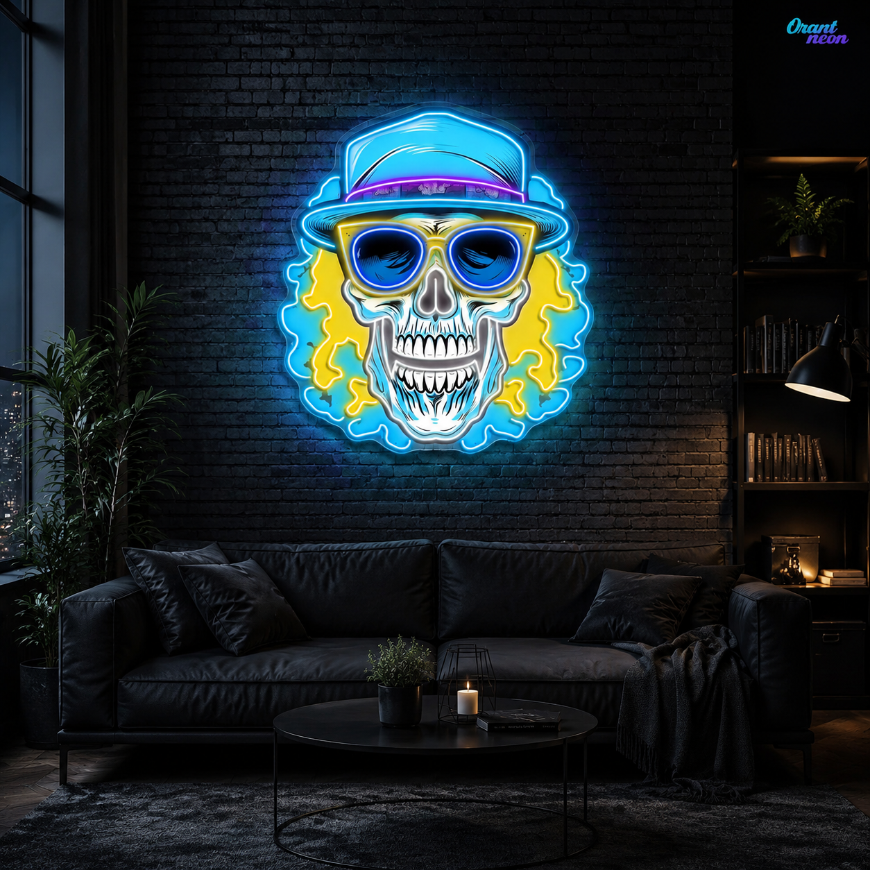 Death's Vacation: Skulls in Paradise Neon Sign Light Artwork