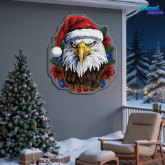 Pines & Pride: Christmas Eagle Neon Sign Light Artwork