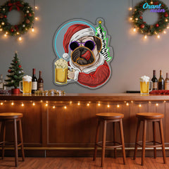 Santa Pug’s Brew Neon Sign Light Artwork