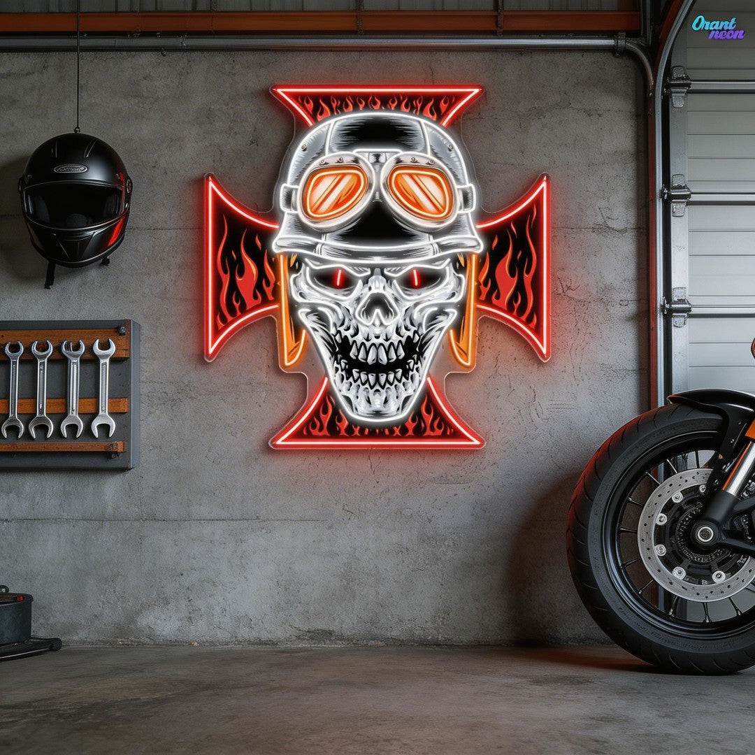 The Skull and the Ghosts of History Neon Sign Light Artwork