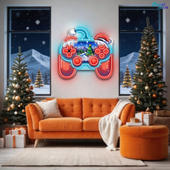 Santa's Game On for the Holidays Neon Sign Light Artwork