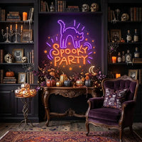 Halloween Theme SPOOKY PARTY LED Neon Sign Light Pop Art