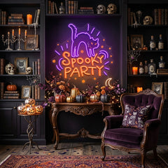 Halloween Theme SPOOKY PARTY LED Neon Sign Light Pop Art